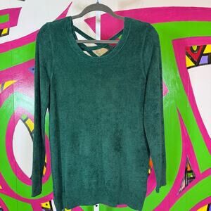 Torrid Green Cut Out Strappy V Back Soft Knit Sweater. Size 00(M/L)
